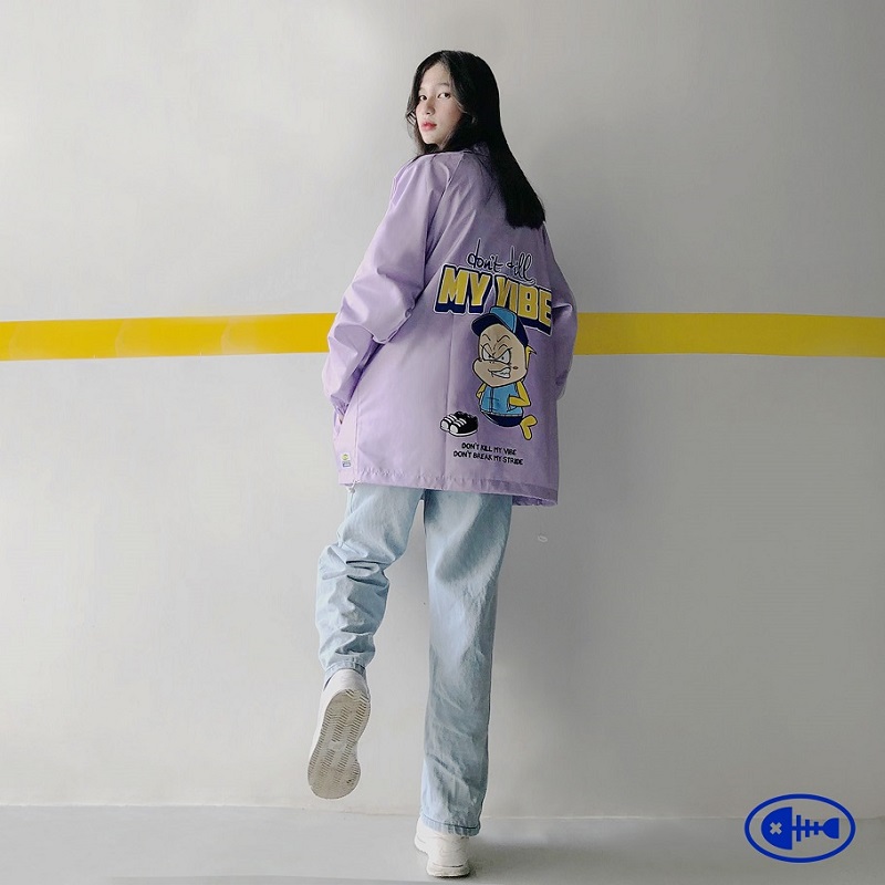 áo khoác dù local brand chính hãng dkmv baseball màu tím streetwear