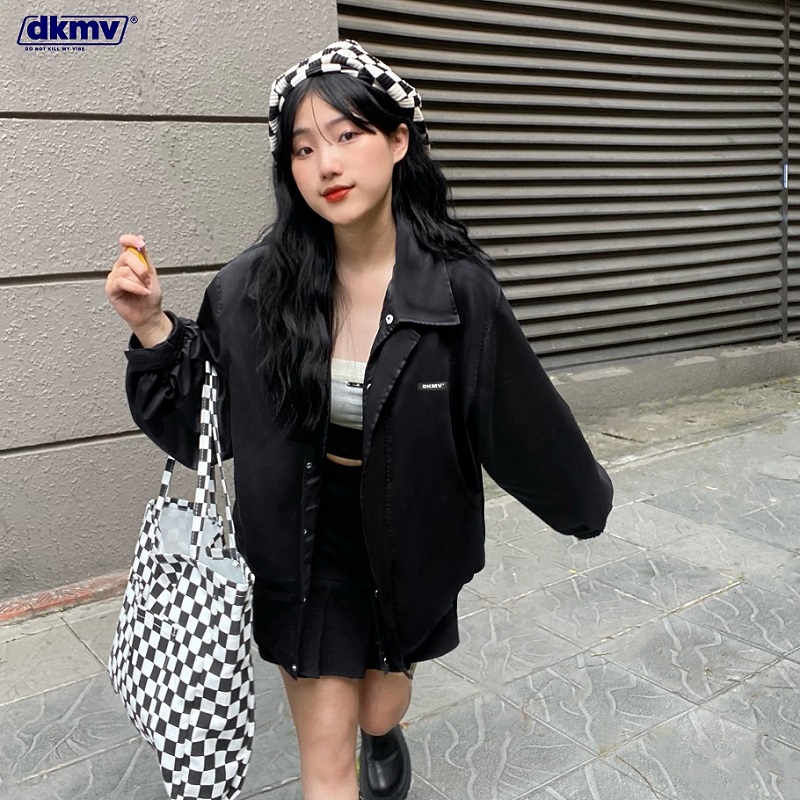 áo khoác local brand kaki đen 2 lớp dkmv