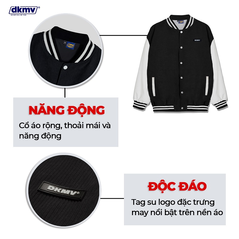 áo khoác varsity local brand form rộng dkmv