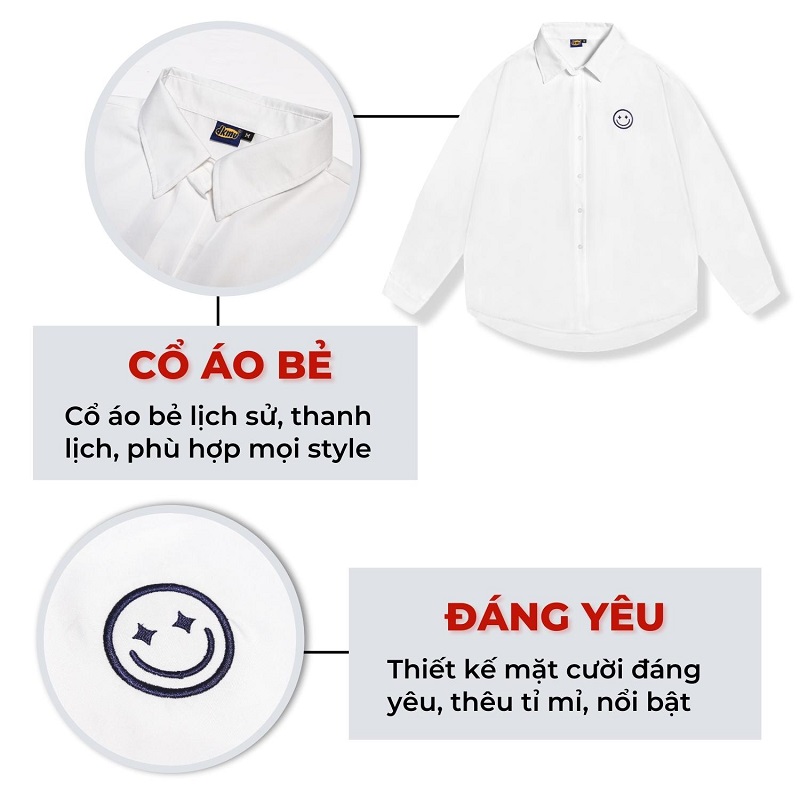 áo sơ mi dài tay local brand màu trắng dkmv
