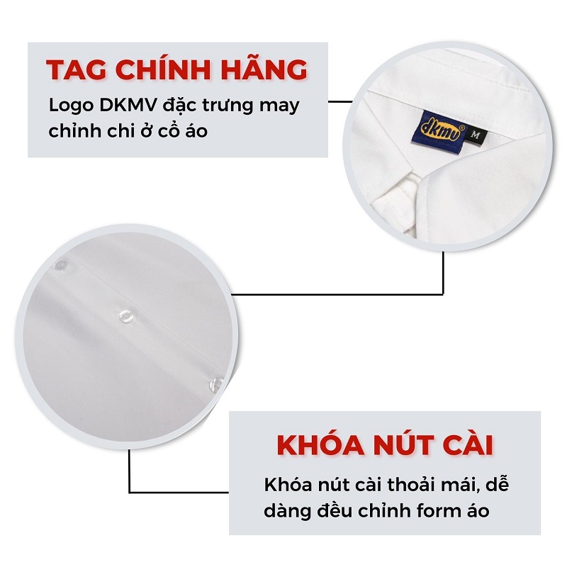 áo sơ mi dài tay local brand màu trắng dkmv
