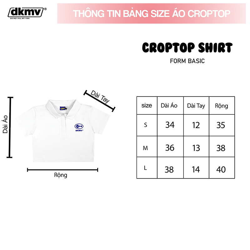 áo thun polo croptop local brand giá rẻ DKMV polo basic white