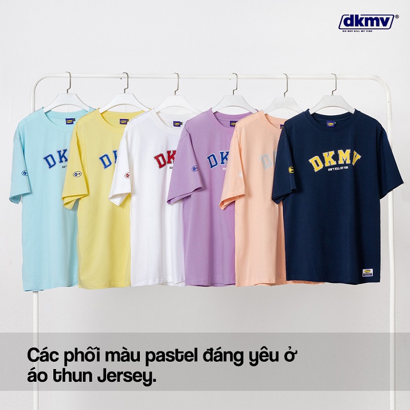 áo thun unisex form rộng màu đào dkmv jersey tee