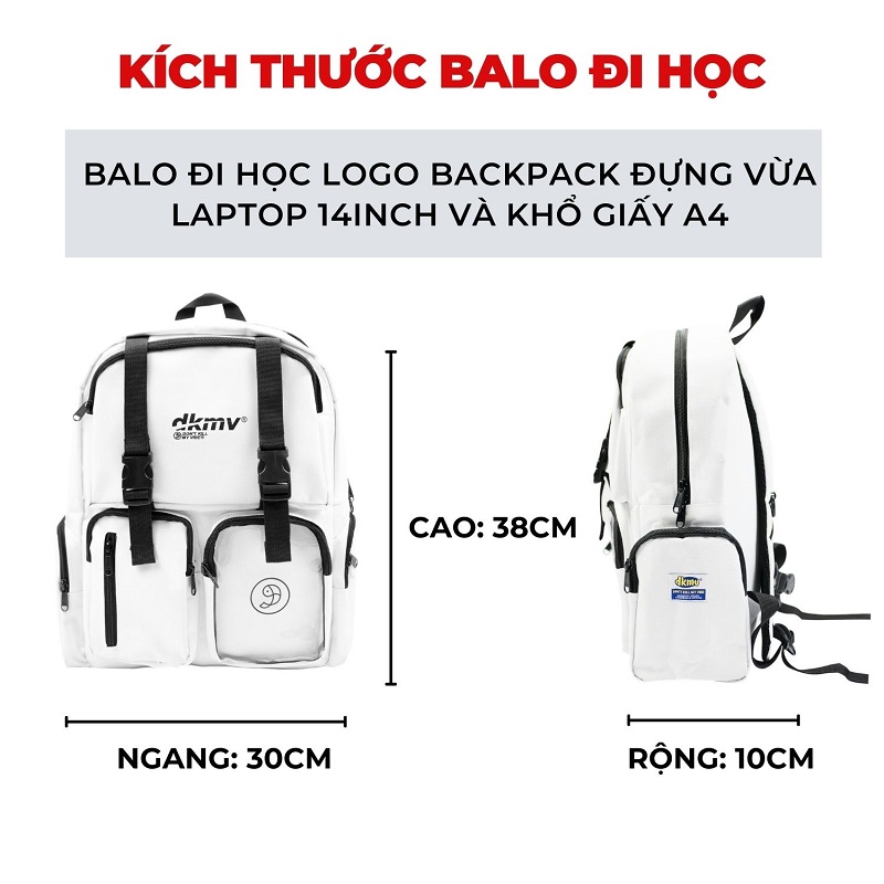 Backpack Local Brand giá rẻ đẹp - DKMV Logo Backpack - White