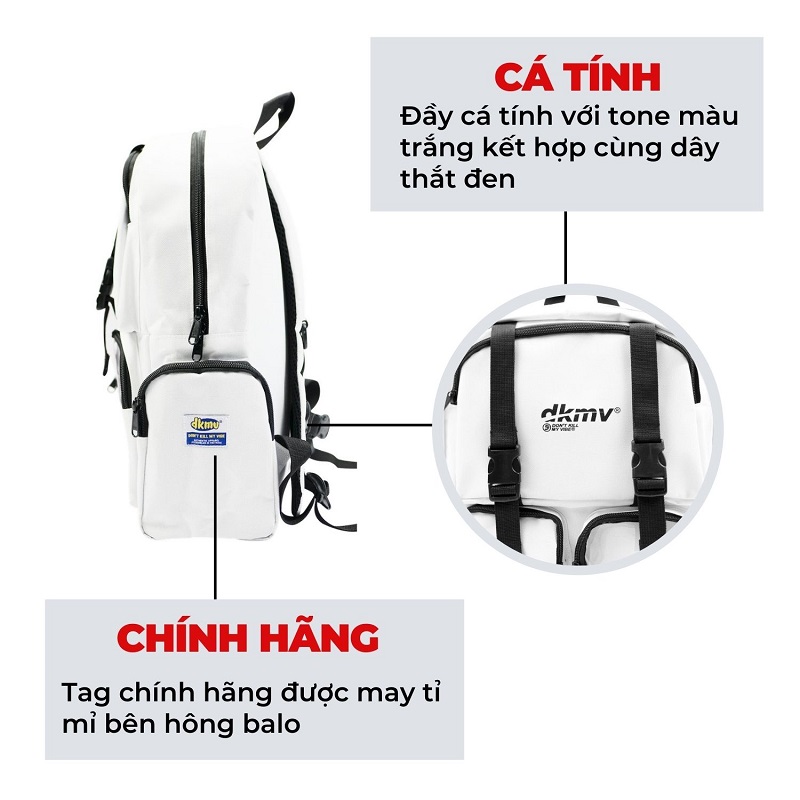 Backpack Local Brand giá rẻ đẹp - DKMV Logo Backpack - White