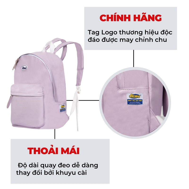 balo da đi học local brand màu tím dkmv