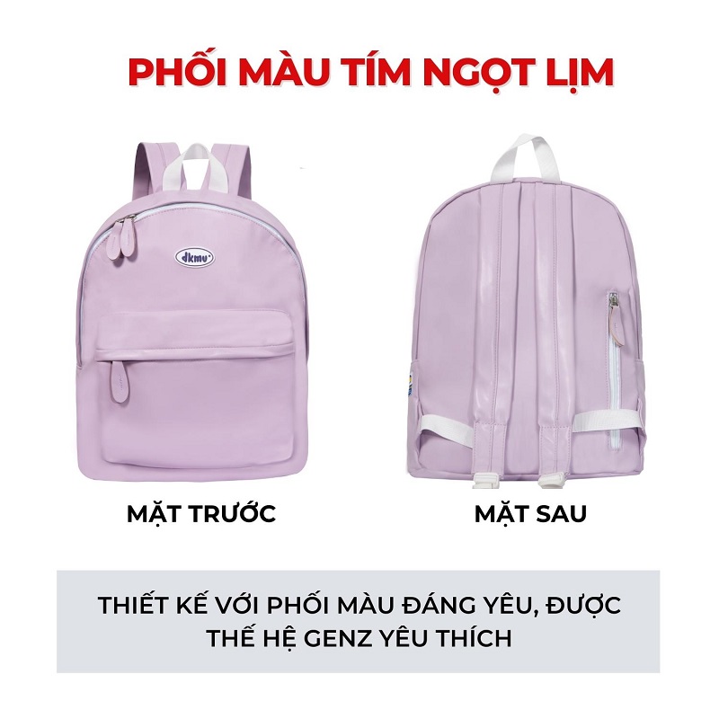 balo da đi học local brand màu tím dkmv