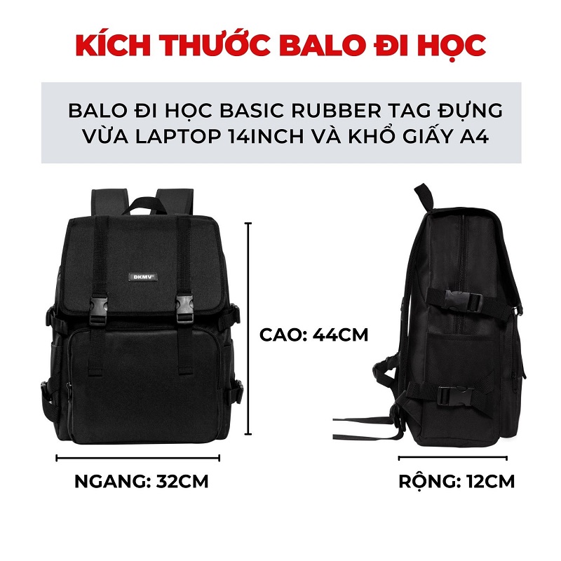 balo Local Brand đi học giá rẻ Basic Rubber Tag Backpack