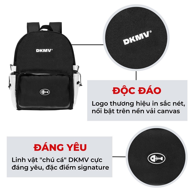 balo Local brand giá rẻ màu đen dkmv Mixed Pocket Backpack
