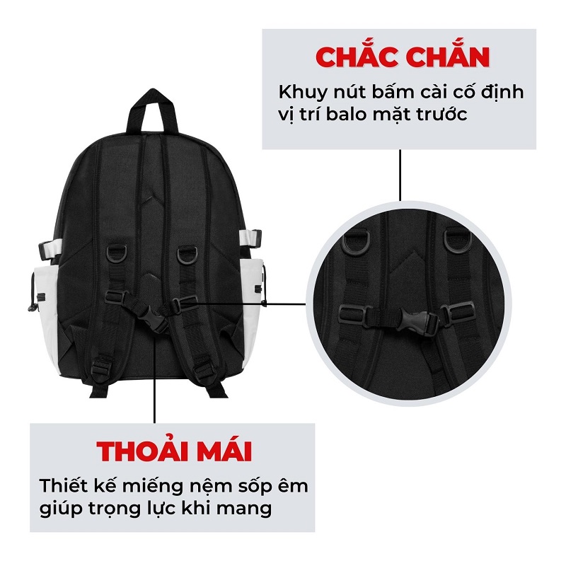 balo Local brand giá rẻ màu đen dkmv Mixed Pocket Backpack