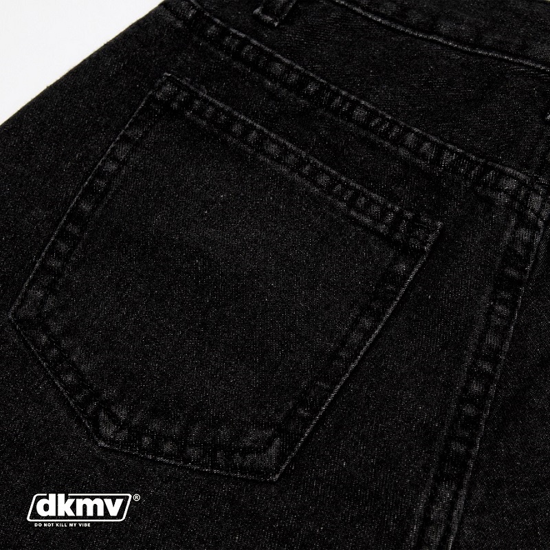 chi tiết quần jean đùi nữ đen giá rẻ dkmv black short jean streetwear