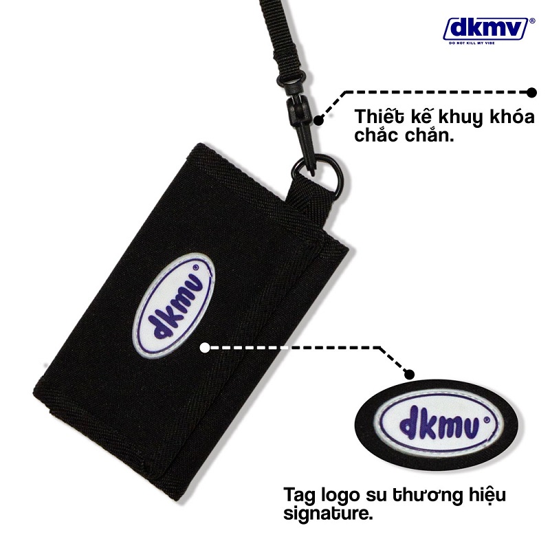 chi tiết ví nữ dáng ngán dkmv logo wallet