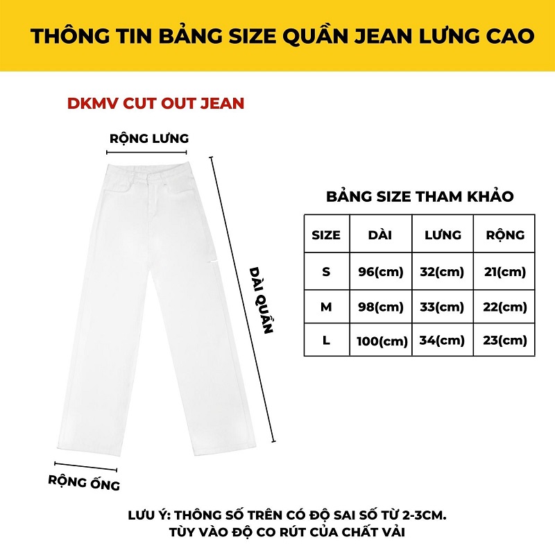 quần jean ống suông lưng cao form rộng màu trắng dkmv