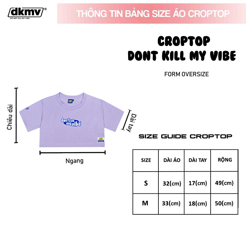 thông tin size áo croptop local brand form rộng dkmv streetwear