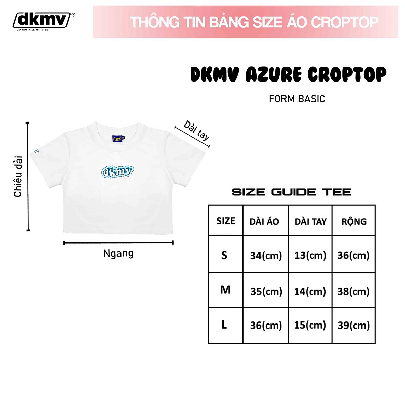 thông tin size áo croptop local brand dkmv white azure croptop streetwear