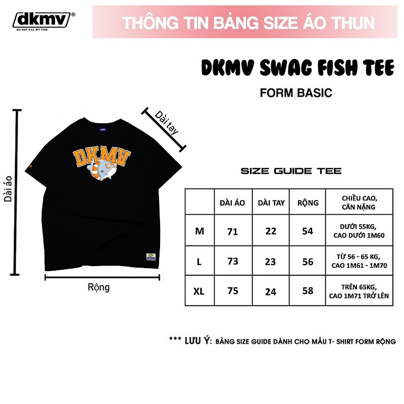 thông tin size áo thun local brand dkmv swag fish tee streetwear
