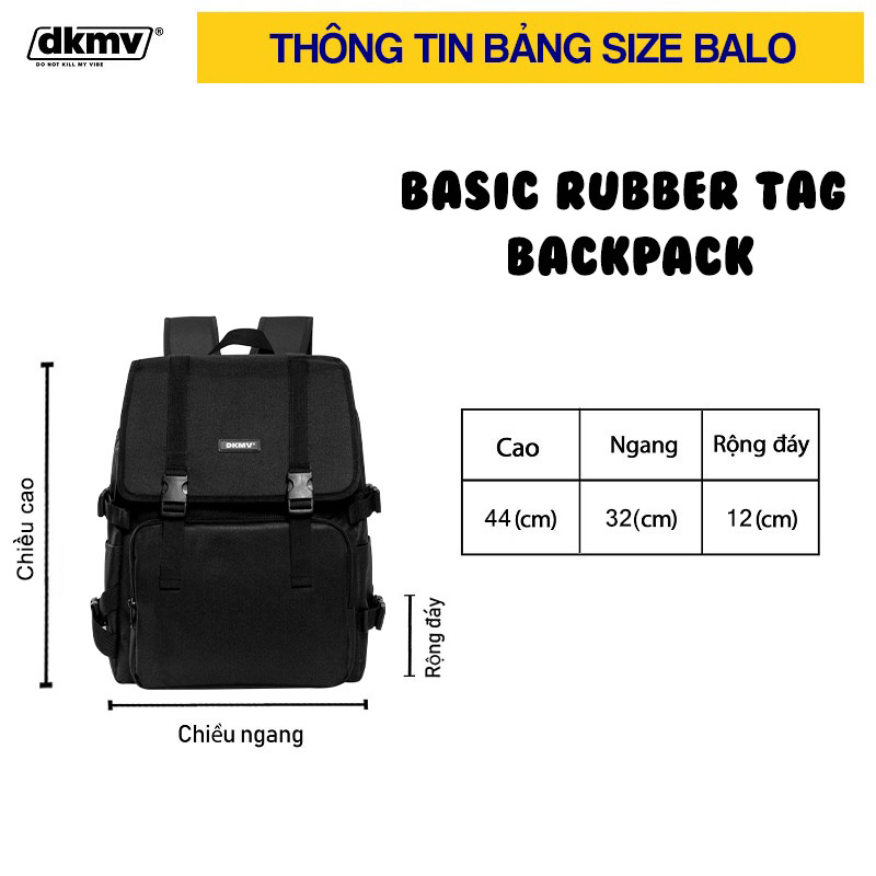 balo Local Brand đi học giá rẻ Basic Rubber Tag Backpack