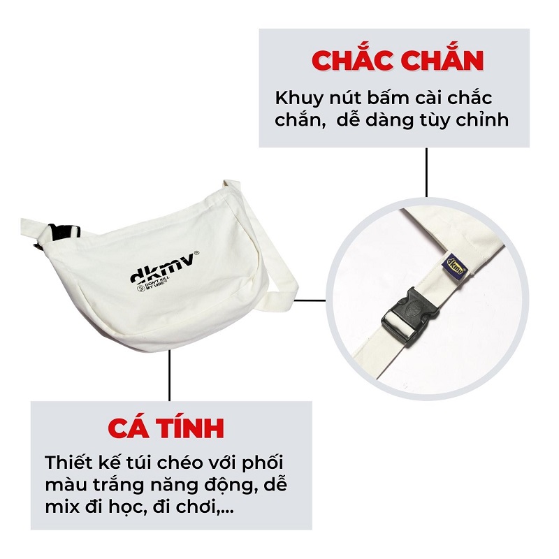 túi đeo chéo nữ đẹp DKMV Logo Canvas Bag