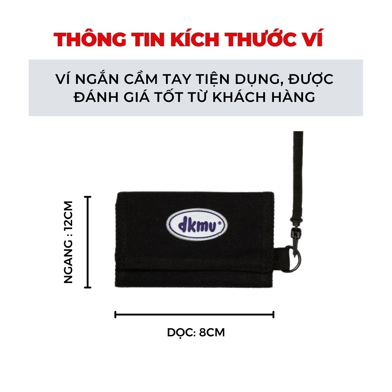 ví local brand ngắn màu đen dkmv 