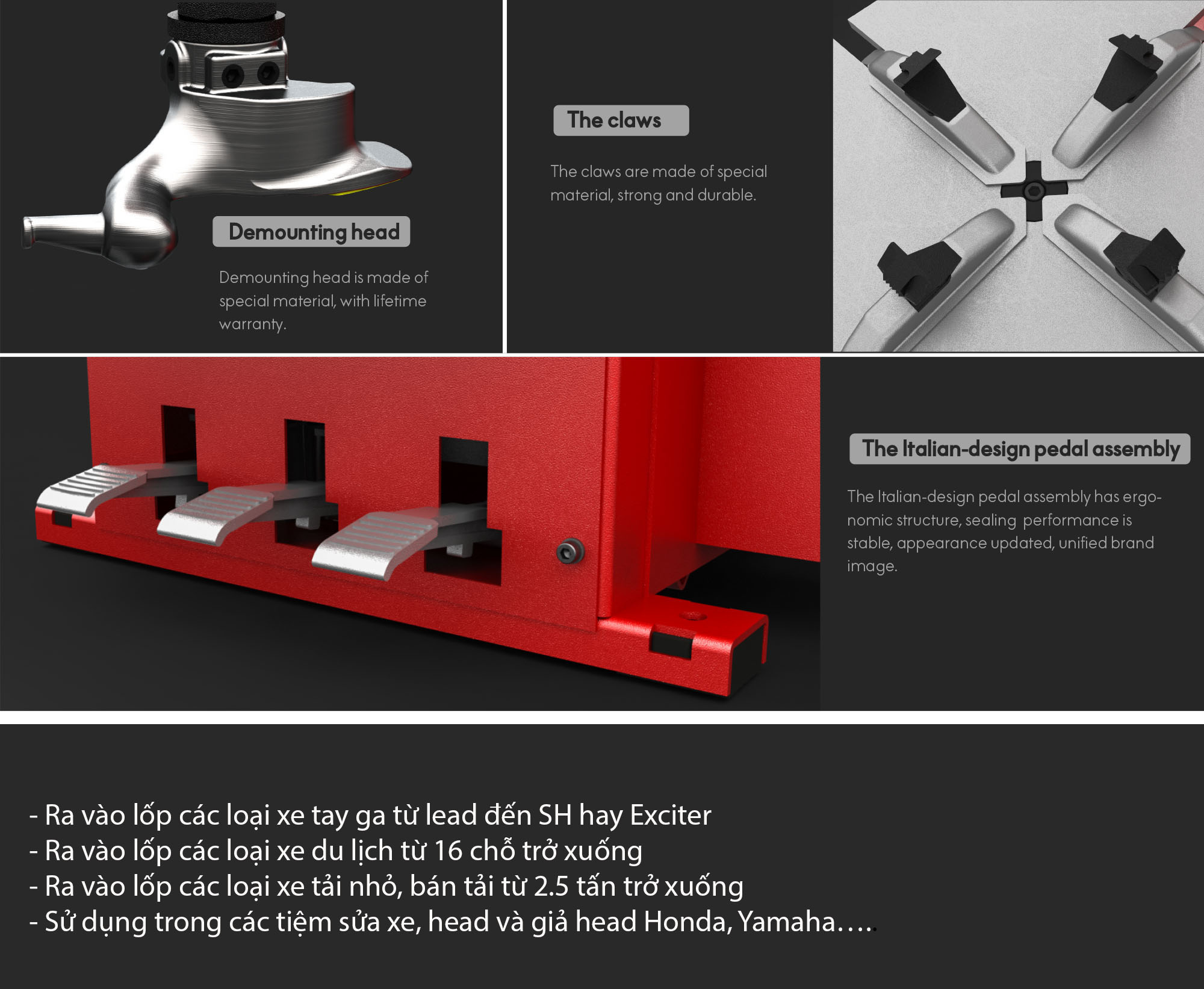 chi tiết máy ra vào lốp bright 810