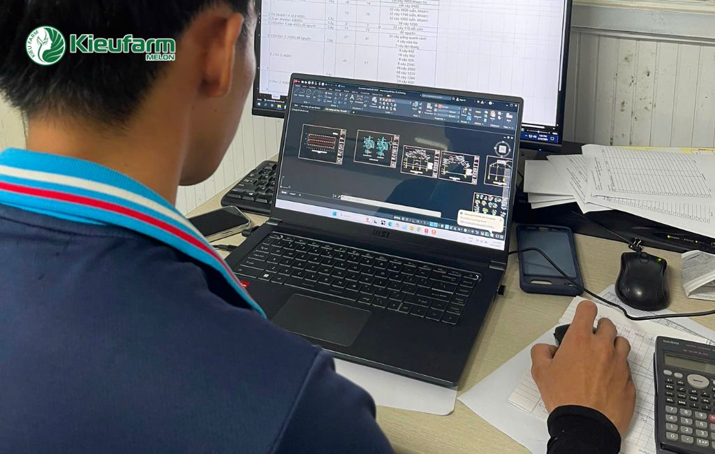 Dịch vụ thi công nhà màng dưa lưới trọn gói tại Kieufarm