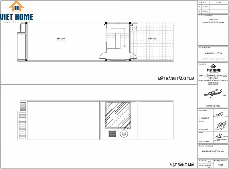 thiết kế nhà phố 2 tầng