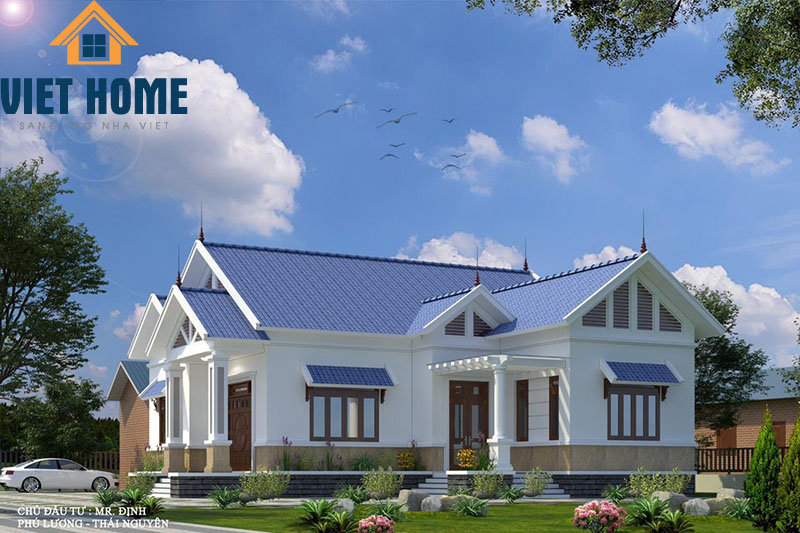 thiết kế nhà mái thái 1 tầng