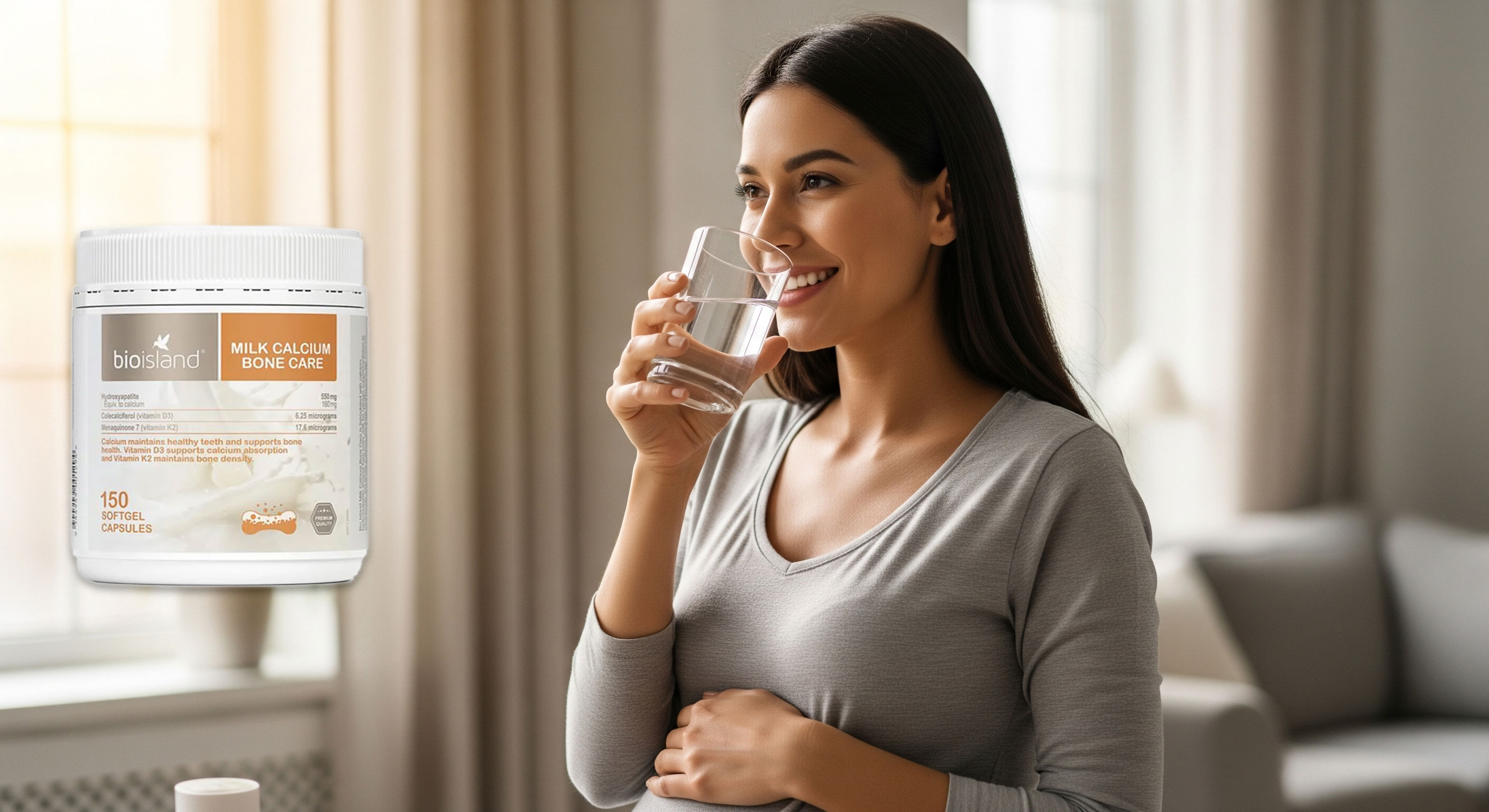 Cách uống Canxi Milk Calcium Bone Care Bio Island 150 Viên của Úc