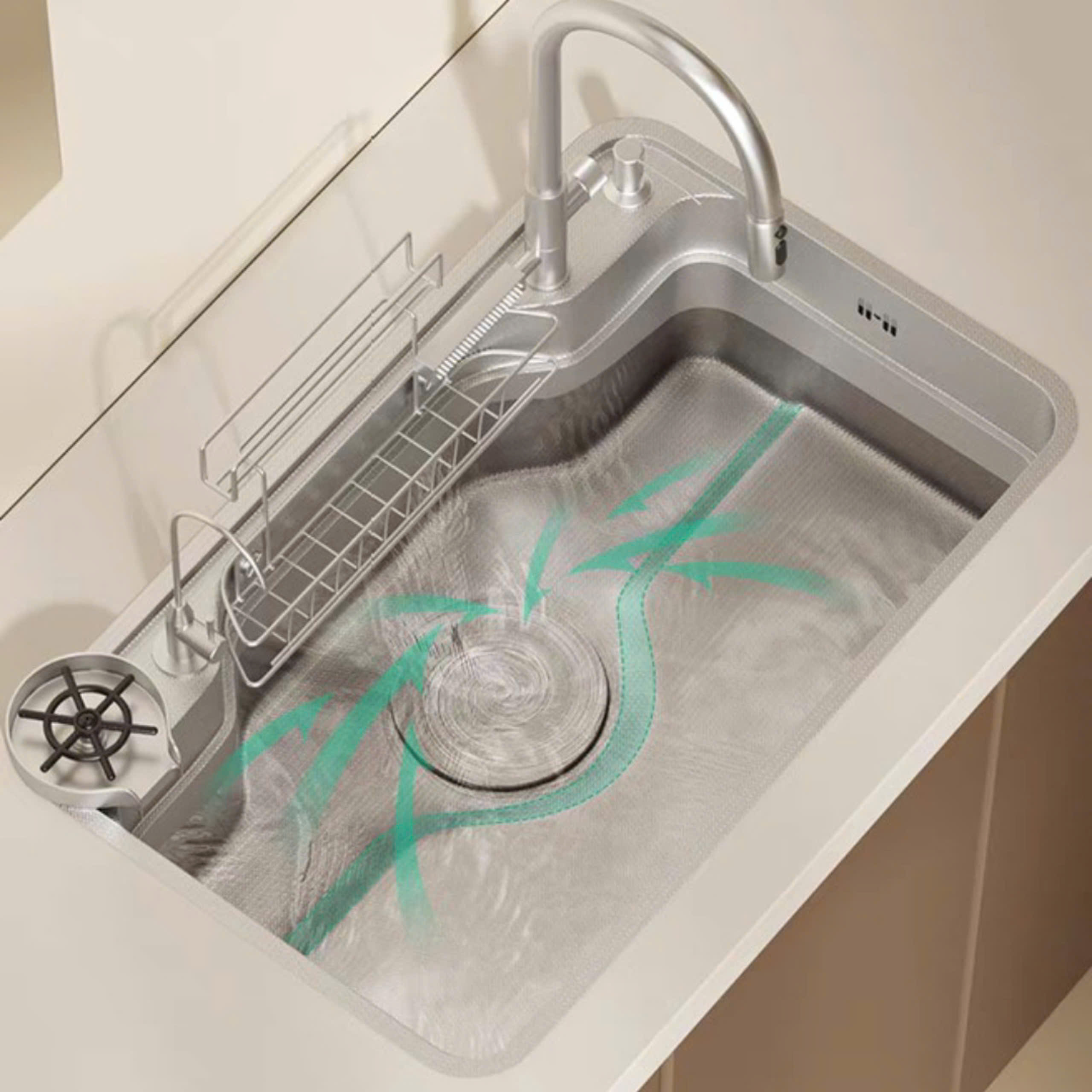 chậu rửa bát 1 hố phong cách Nhật Bản