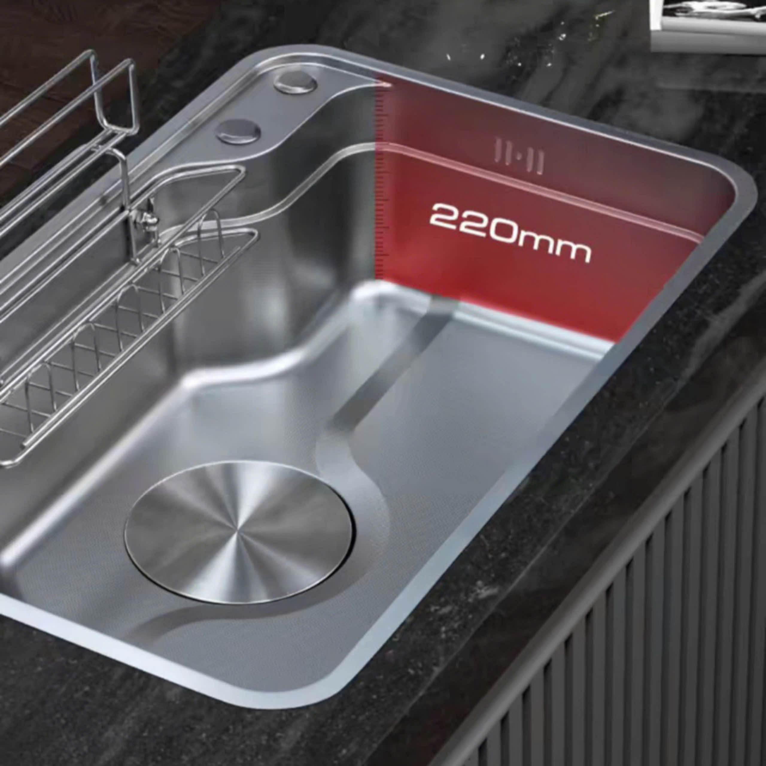 chậu rửa bát 1 hố kiểu dáng Nhật Bản