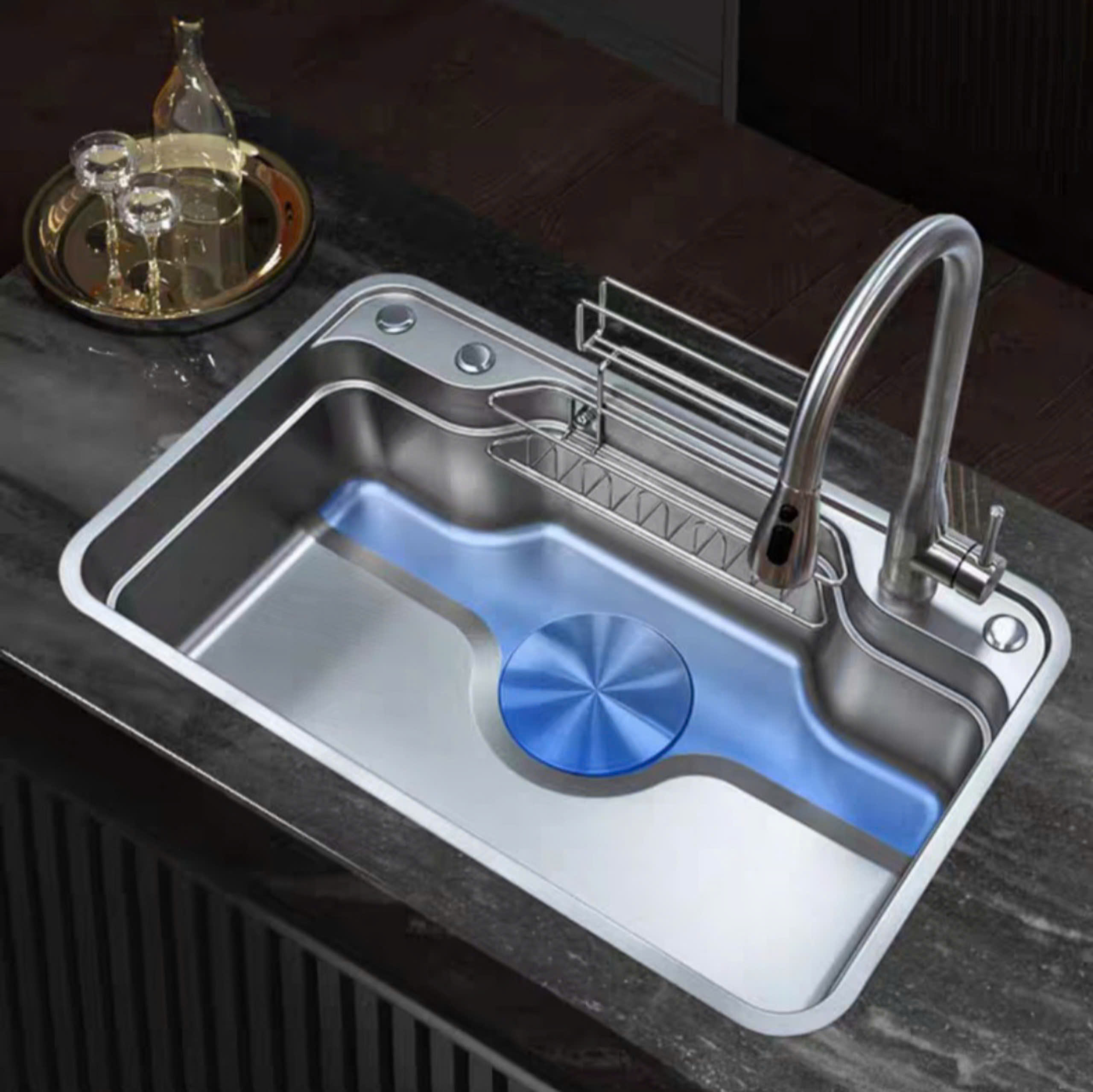 chậu rửa bát 1 hố phong cách Nhật Bản