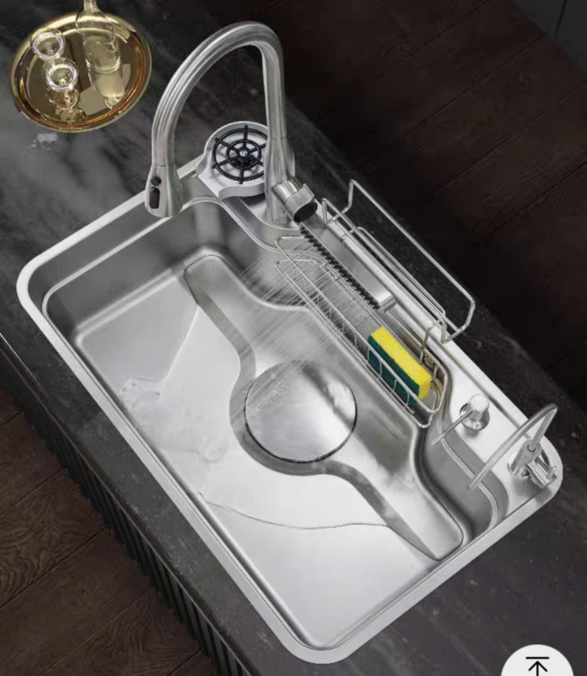 chậu rửa bát 1 hố phong cách Nhật Bản