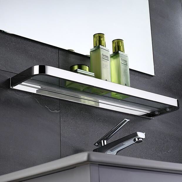 kệ kính dưới gương nhà tắm