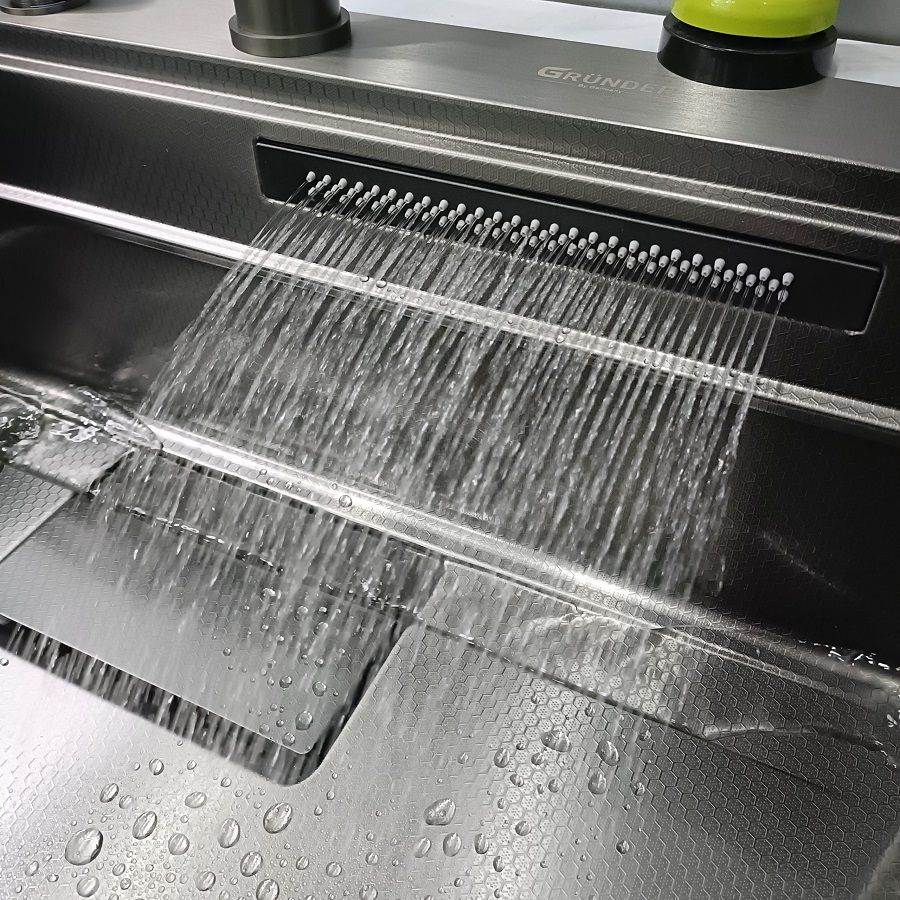 chậu vòi thác chậu rửa bát 1 hố grunder