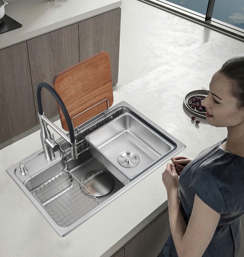 chậu rửa bát 1 hố phong cách Nhật Bản