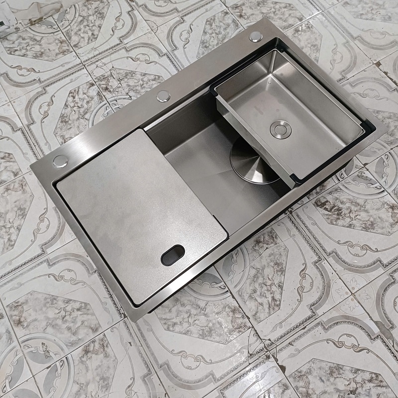 chậu rửa bát inox 304 kết hợp vân đá chống xước