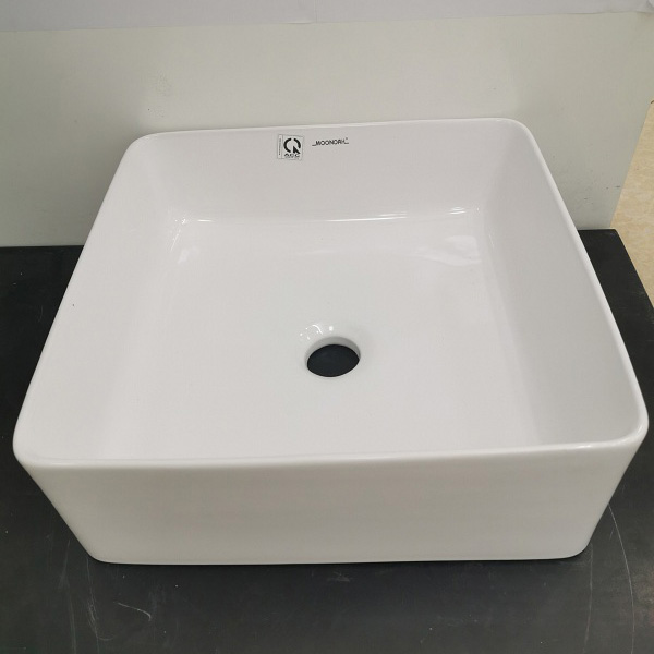 lavabo vuông nổi bàn đá