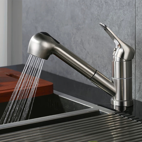 vòi chậu bếp có dây rút inox 304