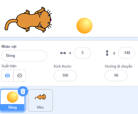 Trò chơi mèo bắt bóng Scratch – Học lập trình qua trò chơi thú vị