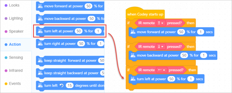 Hướng dẫn cách điều khiển từ xa bằng hồng ngoại với robot Codey Rocky