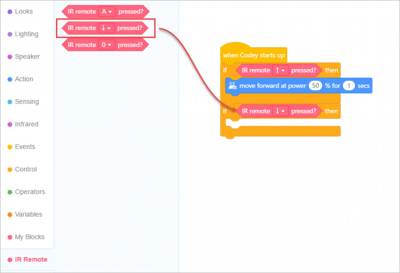 Hướng dẫn cách điều khiển từ xa bằng hồng ngoại với robot Codey Rocky