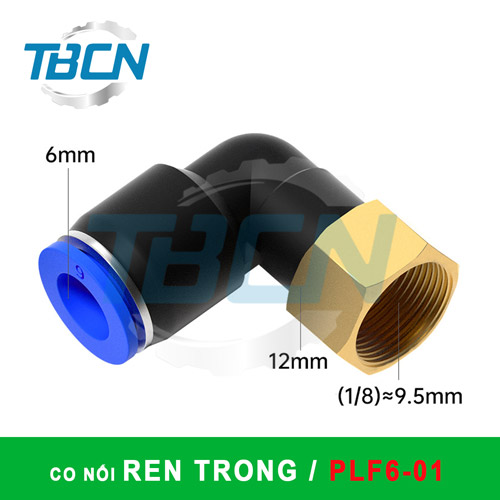 Co nối nhanh khí nén ống 6mm ren trong PLF6-01
