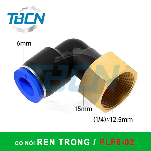 Co nối nhanh khí nén ống 6mm ren trong PLF6-02