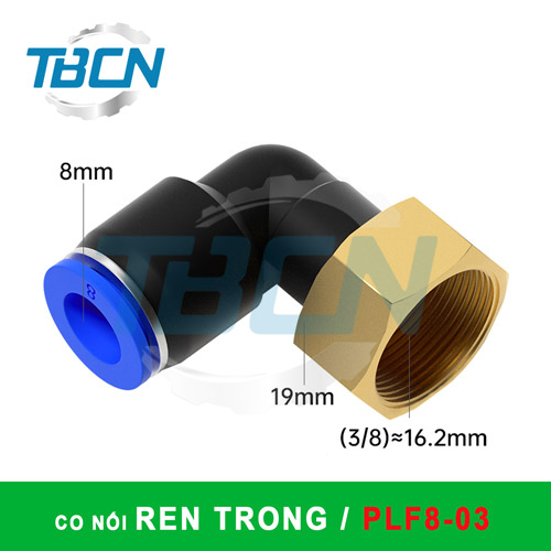 Co nối nhanh khí nén ống 8mm ren trong PLF8-03