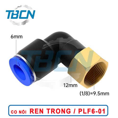 Co nối nhanh ống phi 6mm ren trong PLF6-01