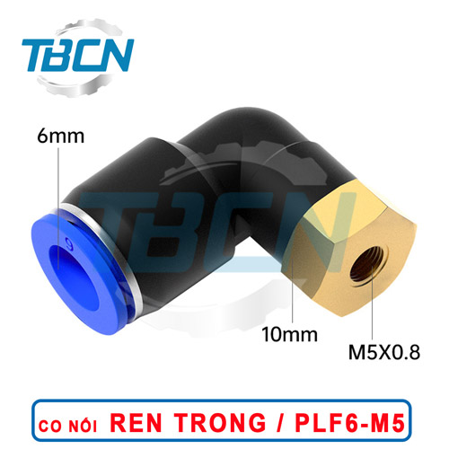 Co nối nhanh ống phi 6mm ren trong PLF6-M5