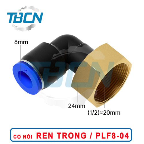 Co nối nhanh ống phi 8 ren trong PLF8-04