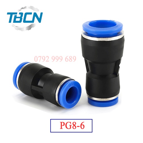 Cút nối nhanh khí nén thẳng giảm PG8-6