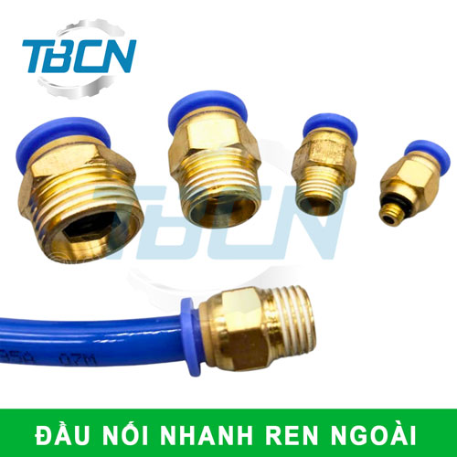 Đầu nối nhanh khí nén thẳng ren ngoài PC