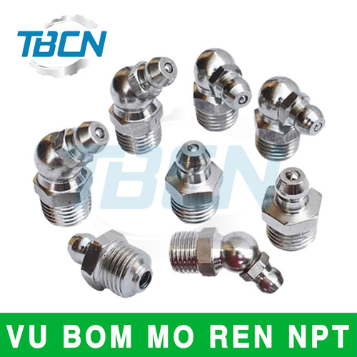 Vú bơm mỡ ren NPT